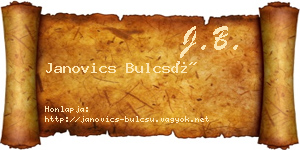Janovics Bulcsú névjegykártya